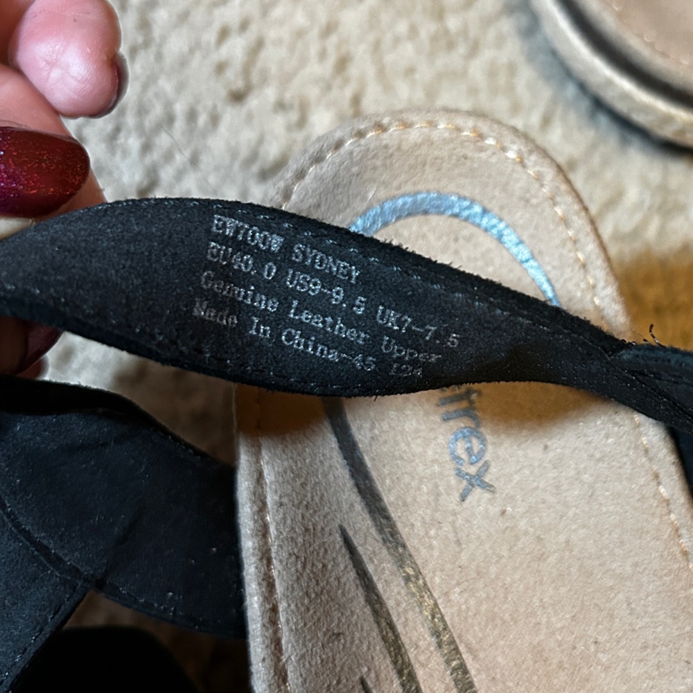 Aetrex Womens Sydney Wedge Sandal Black Size 9,5 US / 40 EU Espadrilles Boho New - Picture 4 of 16